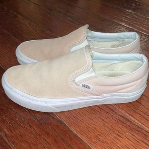 Light Pink Suede Slip-On Vans Size Womens 7
